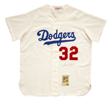 Sandy Koufax Signed Replica Dodgers Flannel Jersey